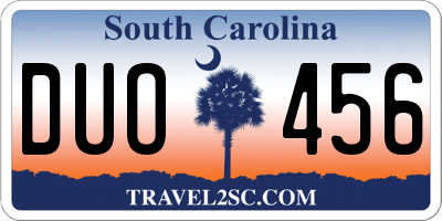 SC license plate DUO456