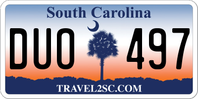 SC license plate DUO497