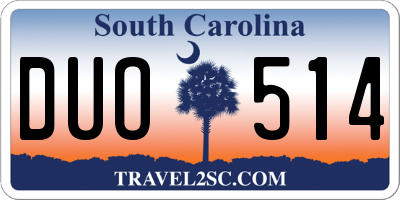 SC license plate DUO514