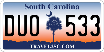 SC license plate DUO533