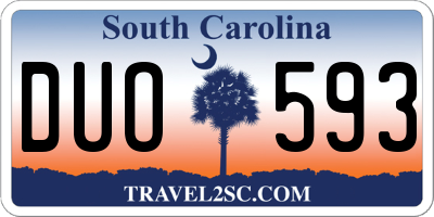 SC license plate DUO593