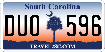 SC license plate DUO596