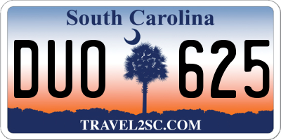 SC license plate DUO625