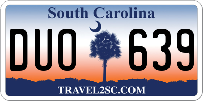SC license plate DUO639