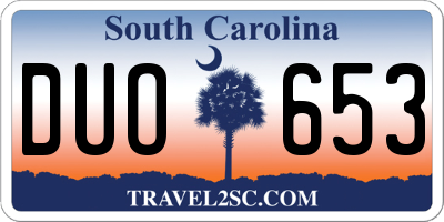 SC license plate DUO653