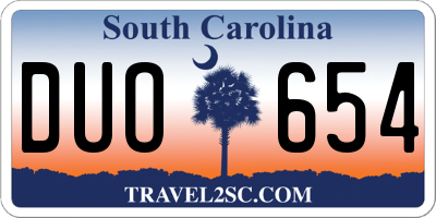 SC license plate DUO654