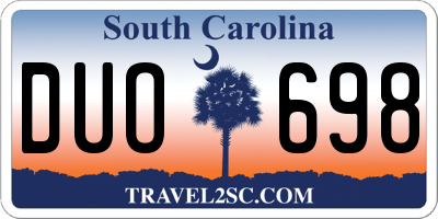 SC license plate DUO698