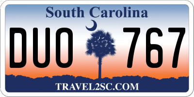 SC license plate DUO767
