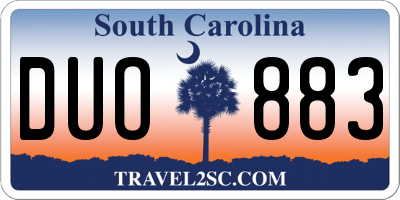 SC license plate DUO883