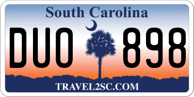 SC license plate DUO898