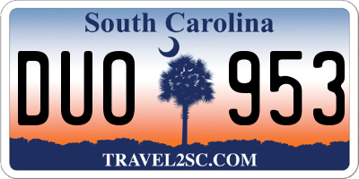 SC license plate DUO953