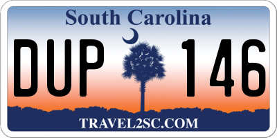 SC license plate DUP146