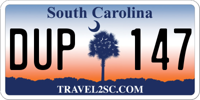 SC license plate DUP147