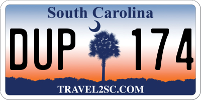 SC license plate DUP174