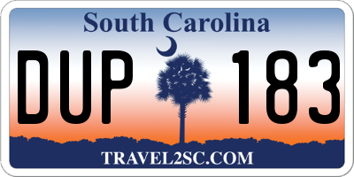 SC license plate DUP183