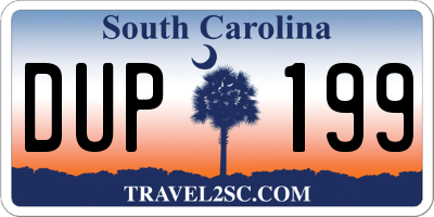 SC license plate DUP199