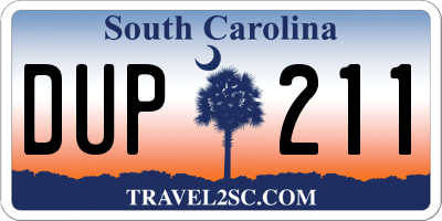 SC license plate DUP211