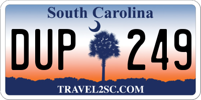SC license plate DUP249