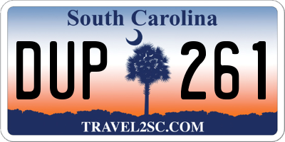 SC license plate DUP261