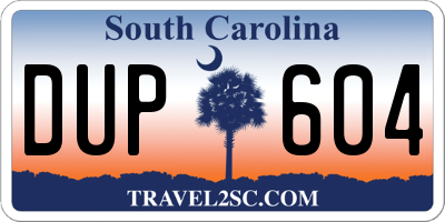 SC license plate DUP604