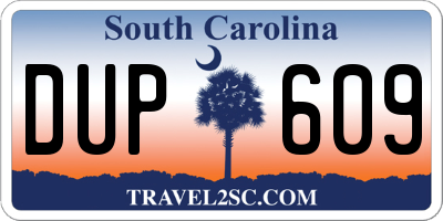 SC license plate DUP609