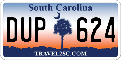 SC license plate DUP624