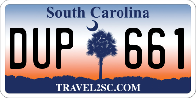 SC license plate DUP661