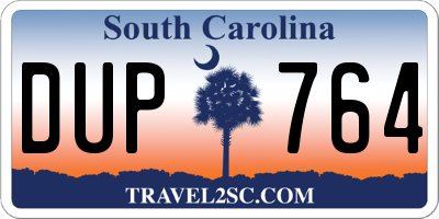 SC license plate DUP764