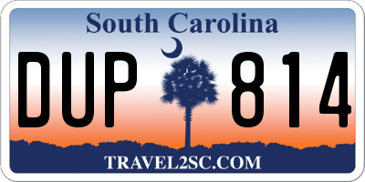 SC license plate DUP814
