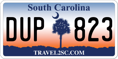 SC license plate DUP823