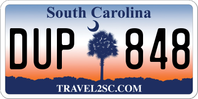 SC license plate DUP848
