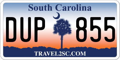 SC license plate DUP855