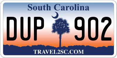 SC license plate DUP902