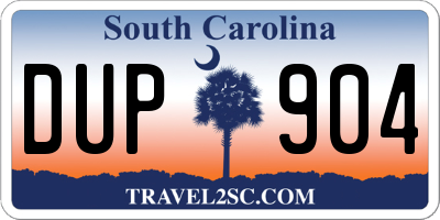 SC license plate DUP904