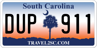 SC license plate DUP911