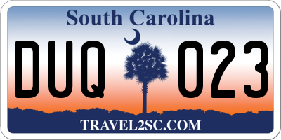 SC license plate DUQ023