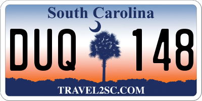 SC license plate DUQ148