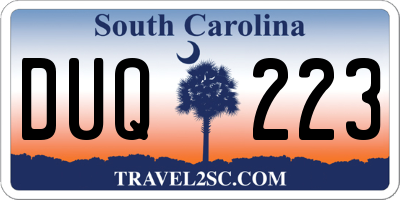 SC license plate DUQ223
