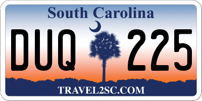 SC license plate DUQ225