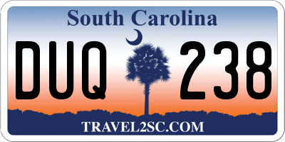 SC license plate DUQ238