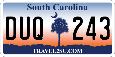 SC license plate DUQ243