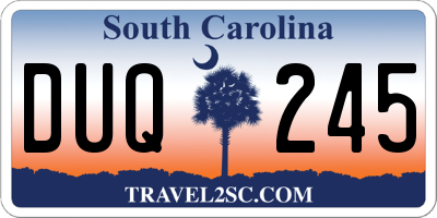 SC license plate DUQ245