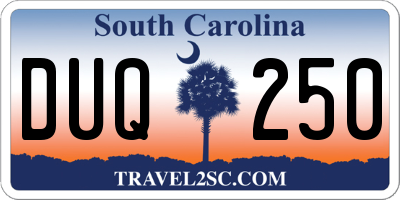 SC license plate DUQ250