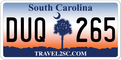 SC license plate DUQ265