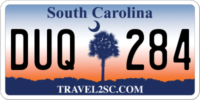 SC license plate DUQ284