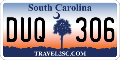 SC license plate DUQ306