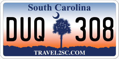 SC license plate DUQ308