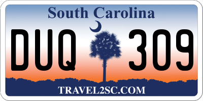 SC license plate DUQ309