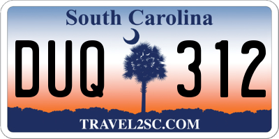 SC license plate DUQ312