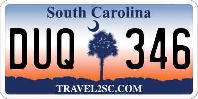 SC license plate DUQ346